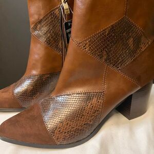 Liz-claiborne Brown Patchwork Boots